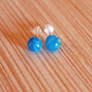 Genuine, Natural Blue Apatite Post earrings